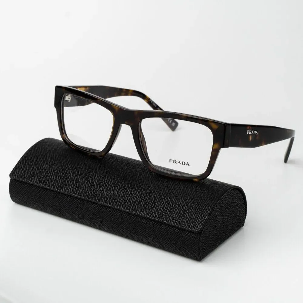 Prada Women Eyeglasses Havana Rectangle Unisex PR15YV 2AU1O1 BRAND NEW